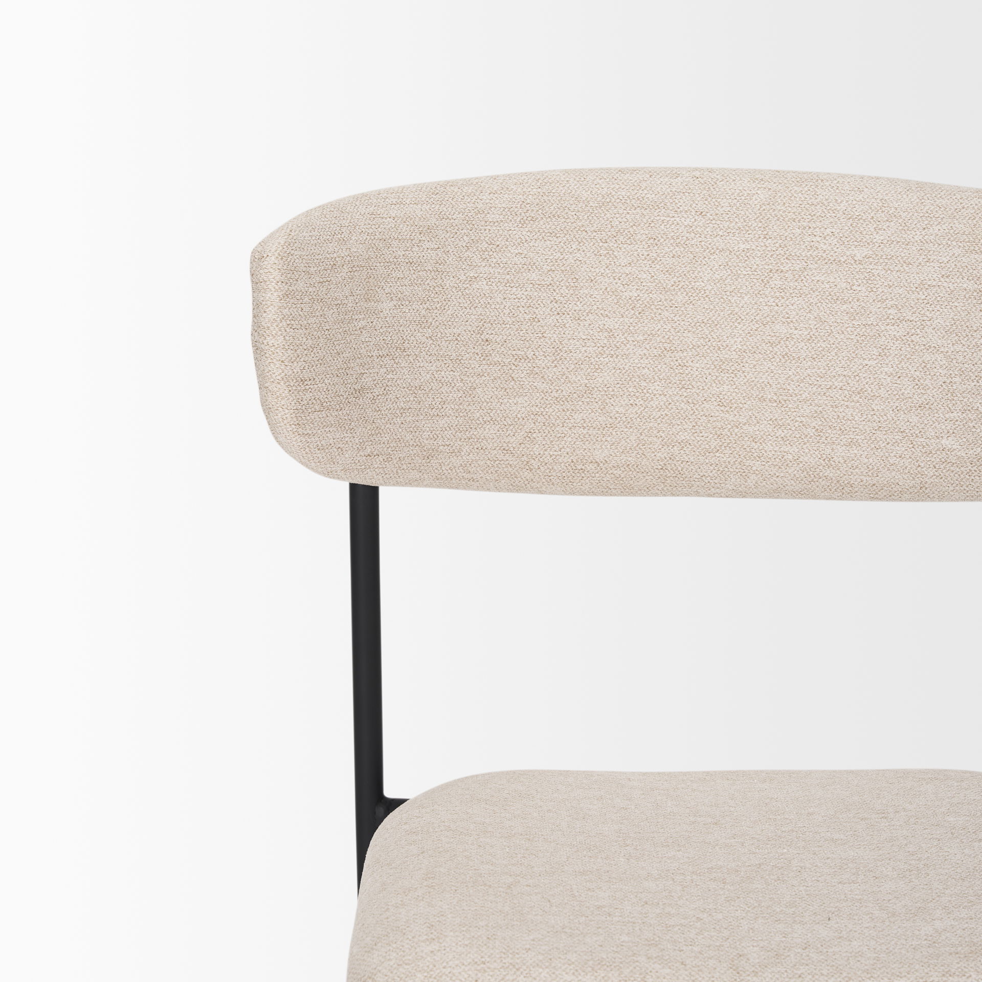 Corey Dining Chair with Oatmeal Fabric & Matte Black Metal large image 