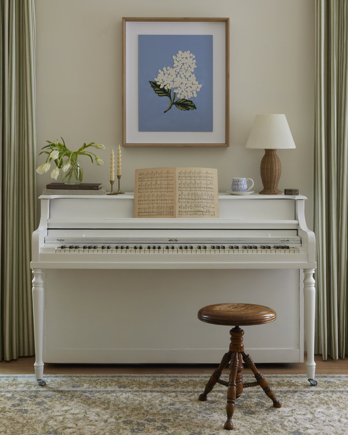 Rifle Paper Co. x Loloi Hydrangea Blue Wall Art, Wall Hanging, 24" length x 29" width View 2
