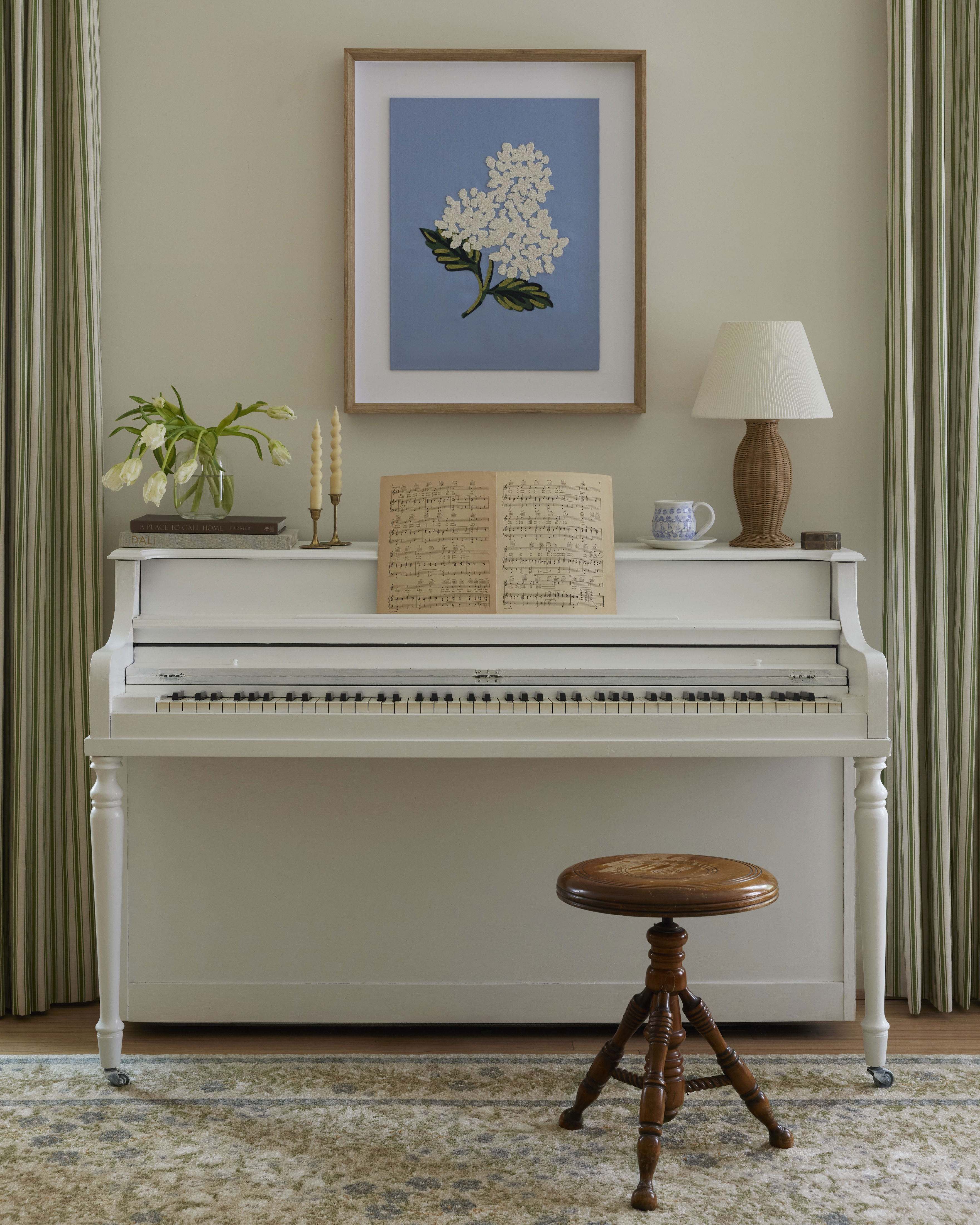 Rifle Paper Co. x Loloi Hydrangea Blue Wall Art large image 