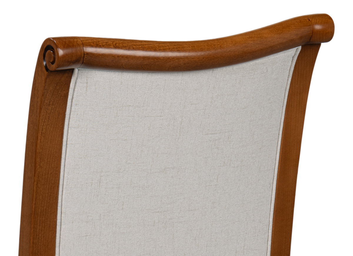 Polk Fabric Side Chair  Brown, by Sarreid, 2'3" length x 1'9" width x 3'3" height View 3