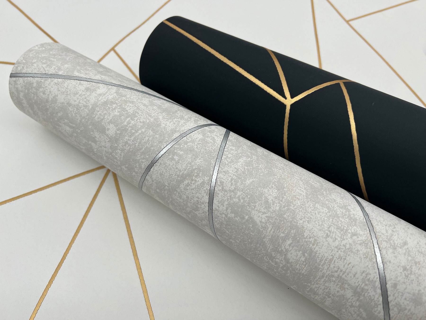 Nazca White & Gold Wallpaper large image 