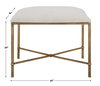 Avenham Small Gold Framed Bench, Benche by Uttermost, 24" width x 20" height x 16" depth thumbnail 3