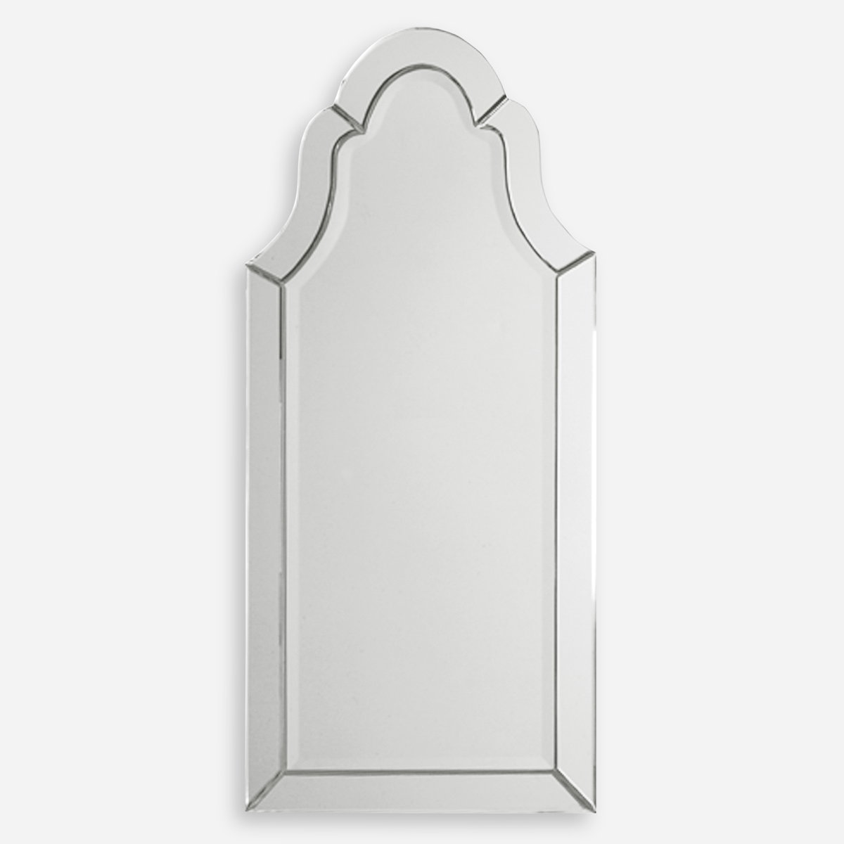 Hovan Frameless Arched Mirror, by Uttermost, 1'8.5" width x 3'7.5" height x 1" depth View 1