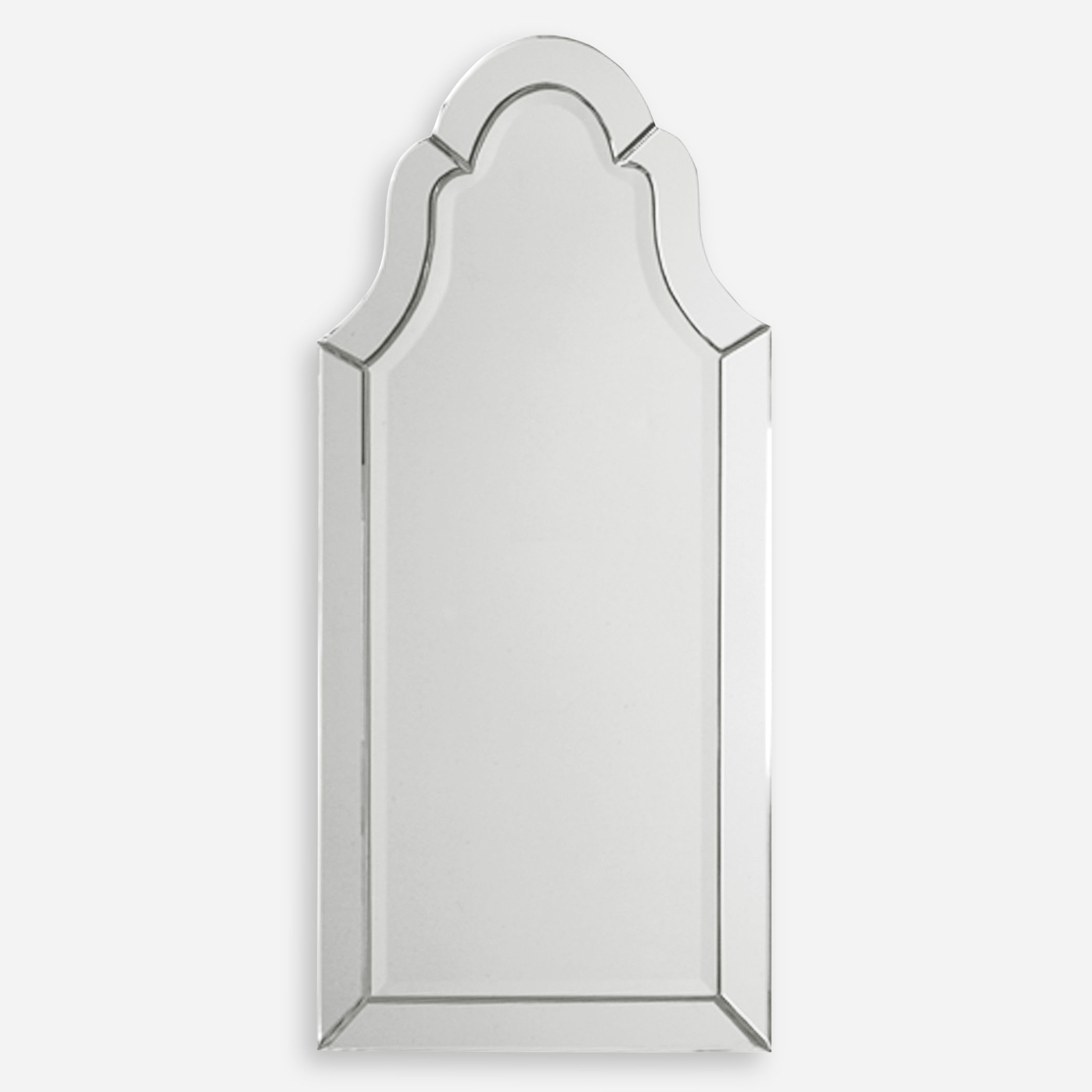 Hovan Frameless Arched Mirror, by Uttermost, 20.5" width x 43.5" height x 1" depth View 1