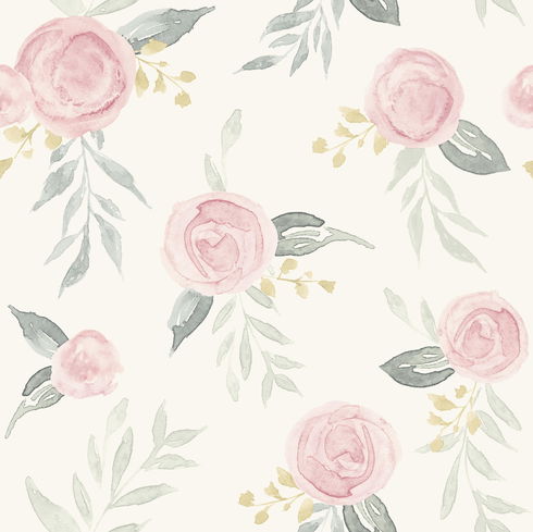 Watercolor Roses Pink Wallpaper