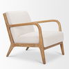 Cashel Accent Chair with Medium Brown Wood and Beige Fabric thumbnail 6