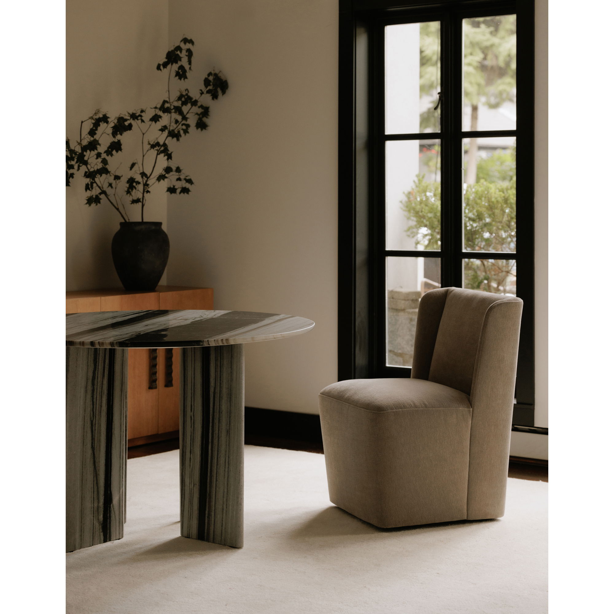 Cormac Rolling Dining Chair Warm Sand large image 