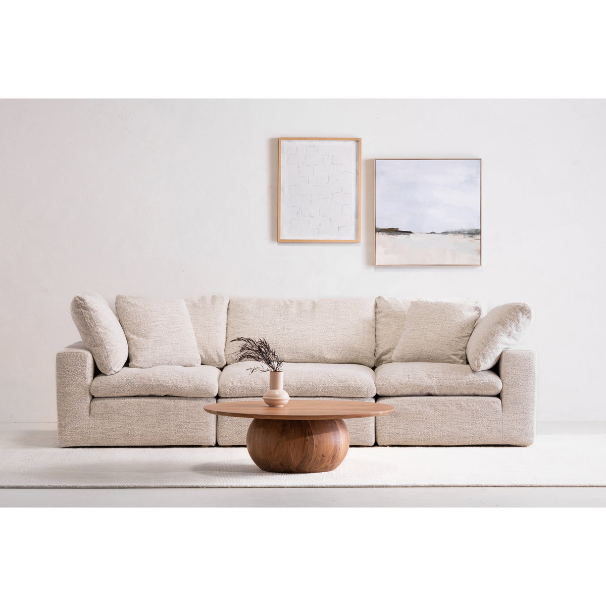 Clay Modular Sofa Coastside Sand, Sectional Sofa by Moe's Home, 133.5" width x 32.5" height x 44.5" depth View 7