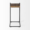 Maddox 16L x 13.5W x 27H Medium Brown Wood with Black Metal C-shaped End/Side Table, Side & End Table by Mercana, 17.12" length x 13.5" width x 27" height thumbnail 8