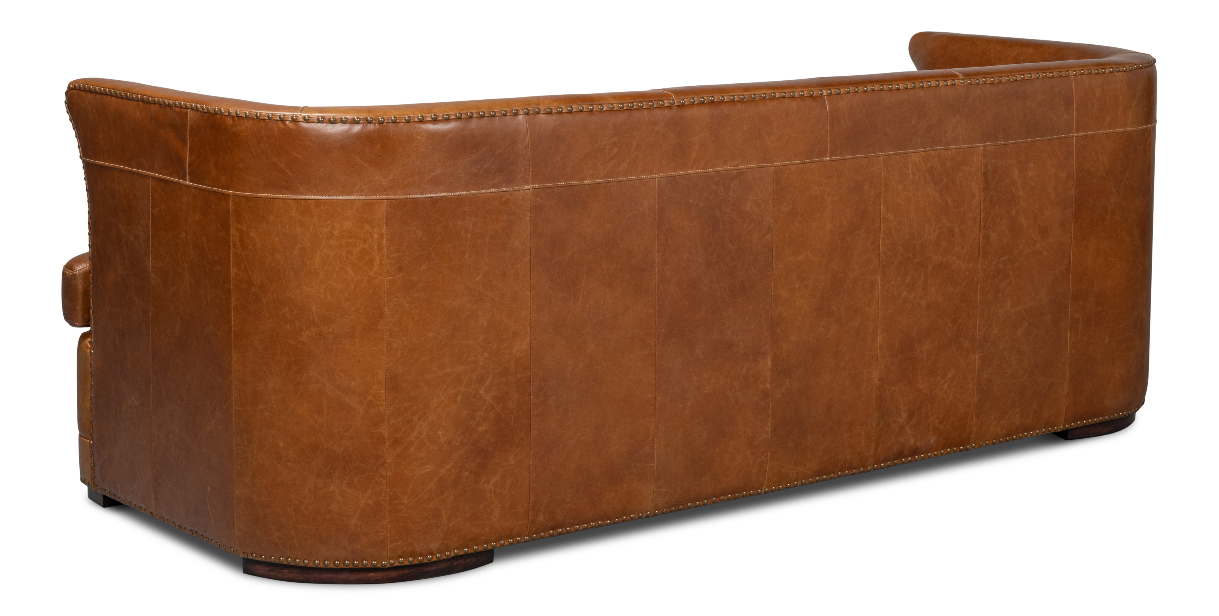 Mcmillan Distilled Leather Sofa, Sofas & Sectional by Sarreid, 90" length x 37" width x 32" height View 7