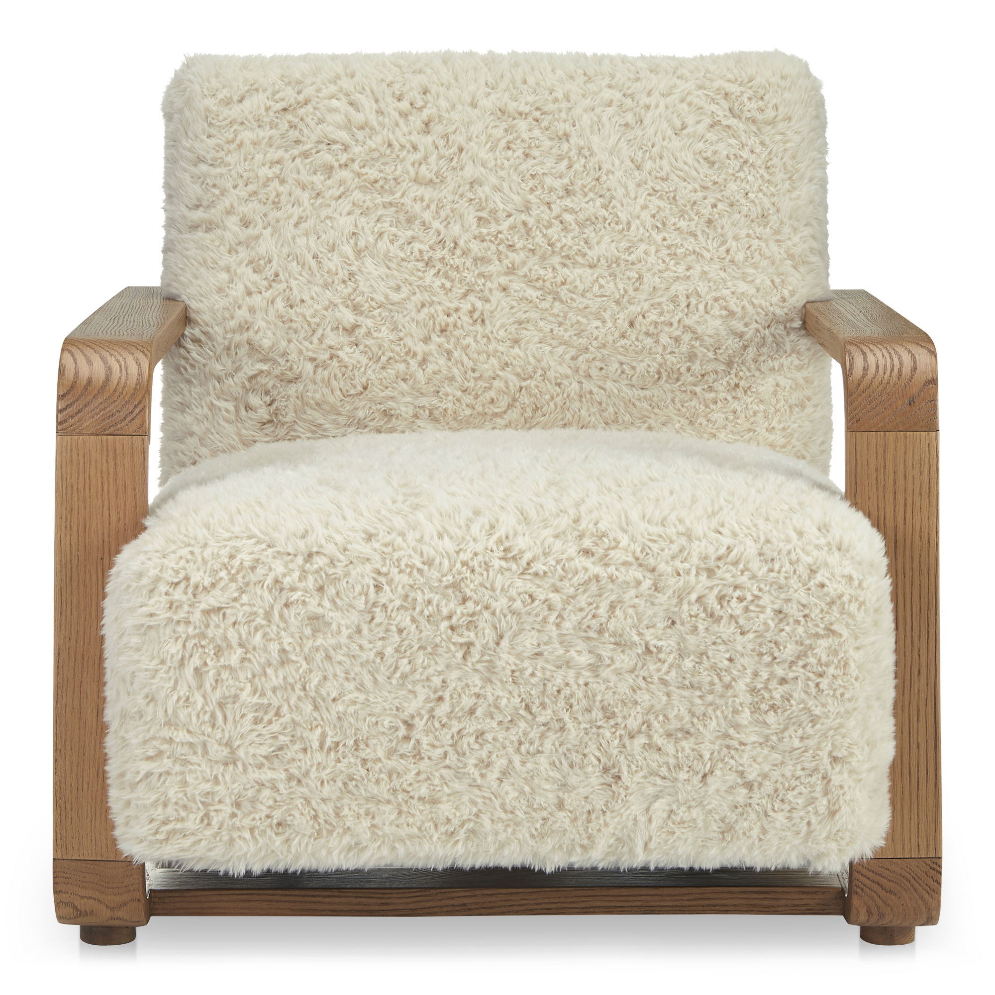 Eckersley Lounge Chair Cream Faux Fur, Accent Chair by Moe's Home, 29.5" width x 29" height x 36" depth View 1