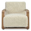 Eckersley Lounge Chair Cream Faux Fur, Accent Chair by Moe's Home, 29.5" width x 29" height x 36" depth thumbnail 1