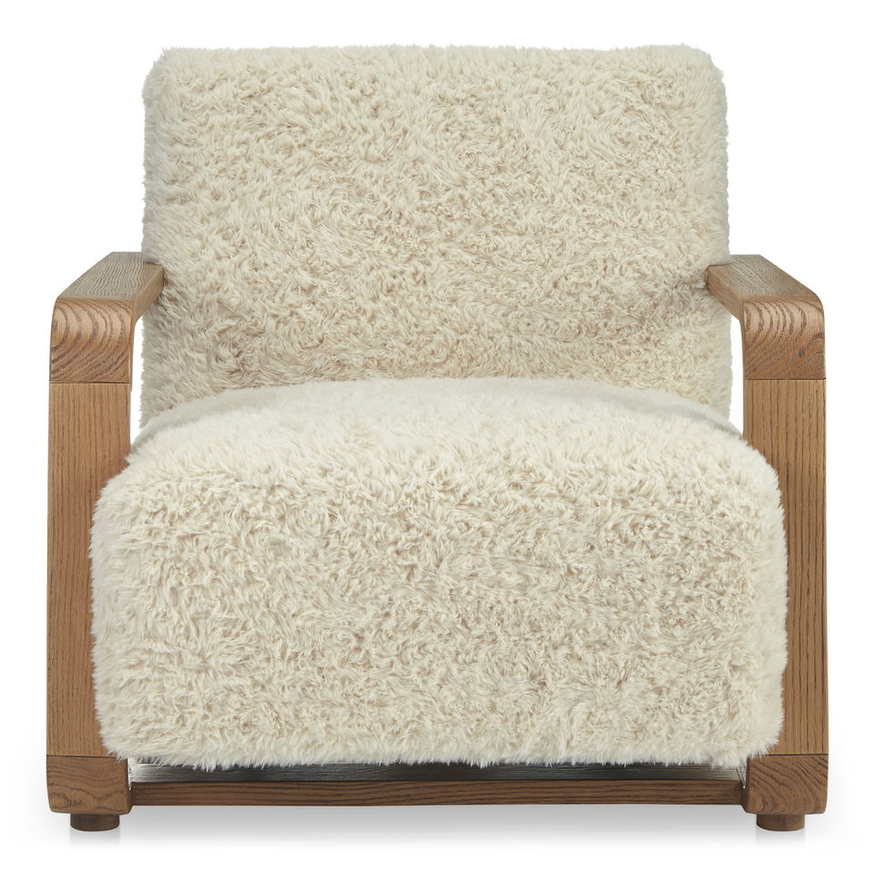 Eckersley Lounge Chair Cream Faux Fur