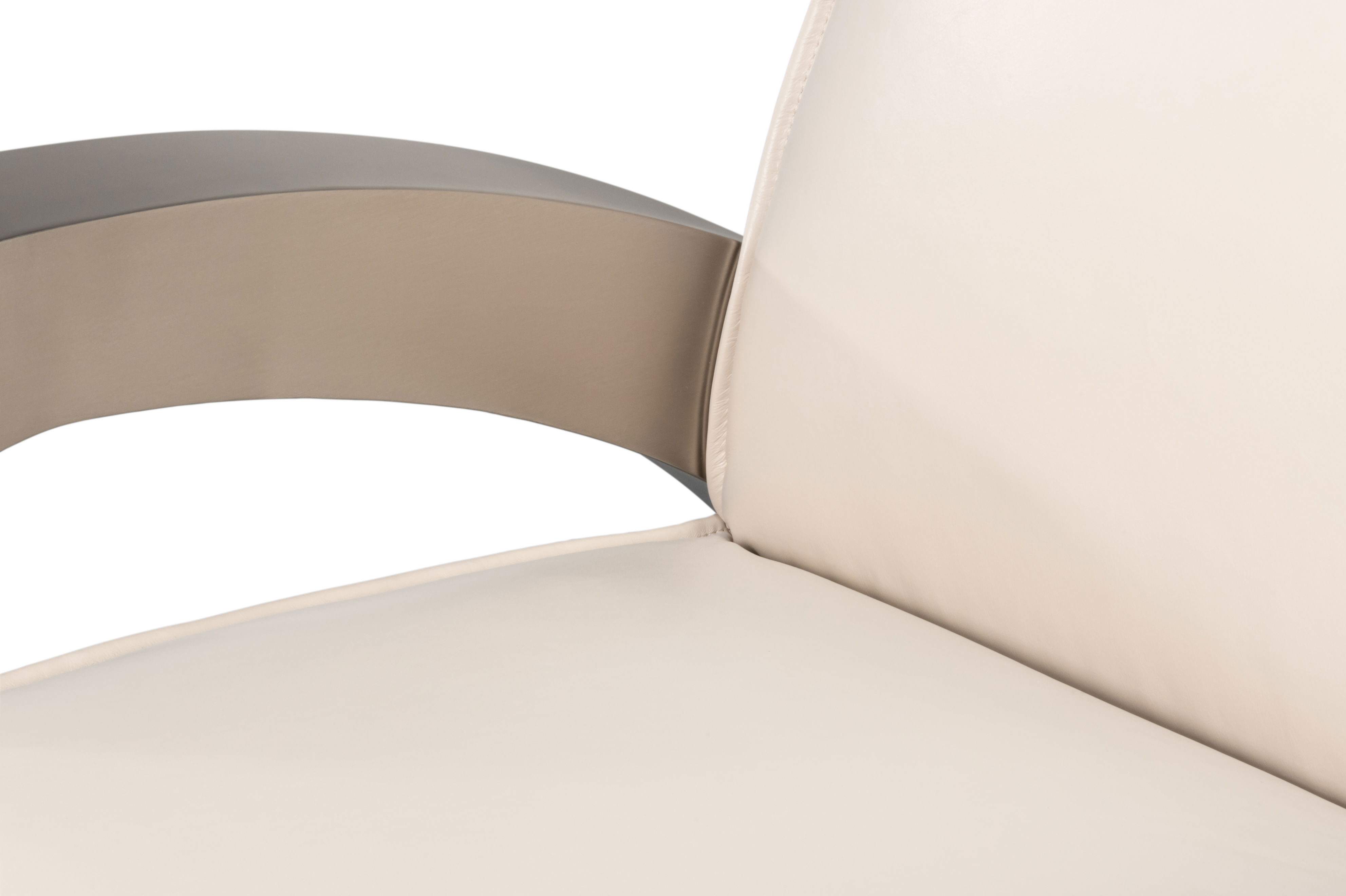 Carlisle Armchair, Crystal White Leather, Seating by Sarreid, 29" length x 37" width x 30" height View 8