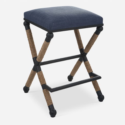 Firth Rustic Navy Counter Stool