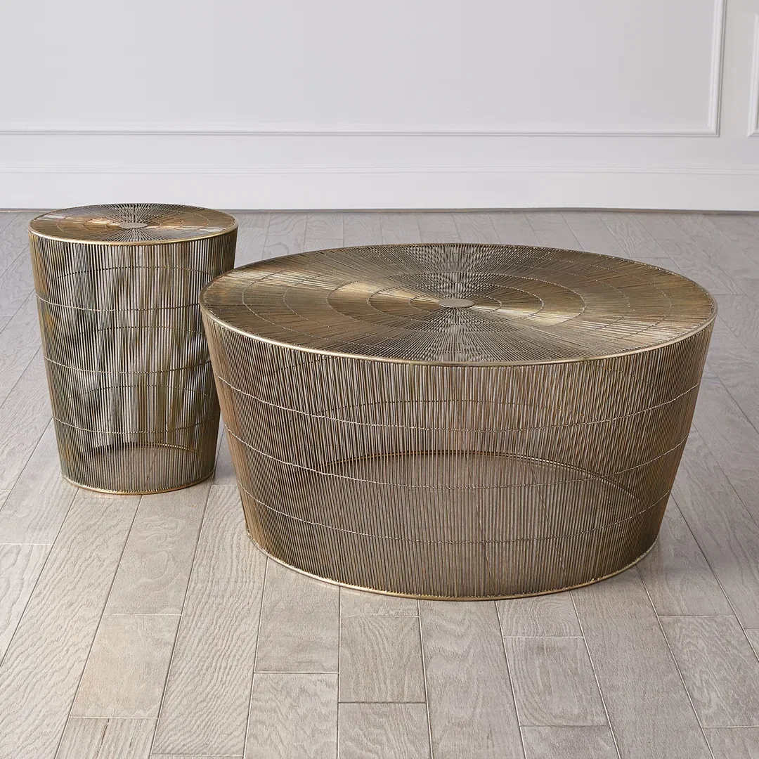 Radiance Coffee Table-Antique Brass, by Studio A Home, 36.25" width x 17" height x 36.25" depth View 2