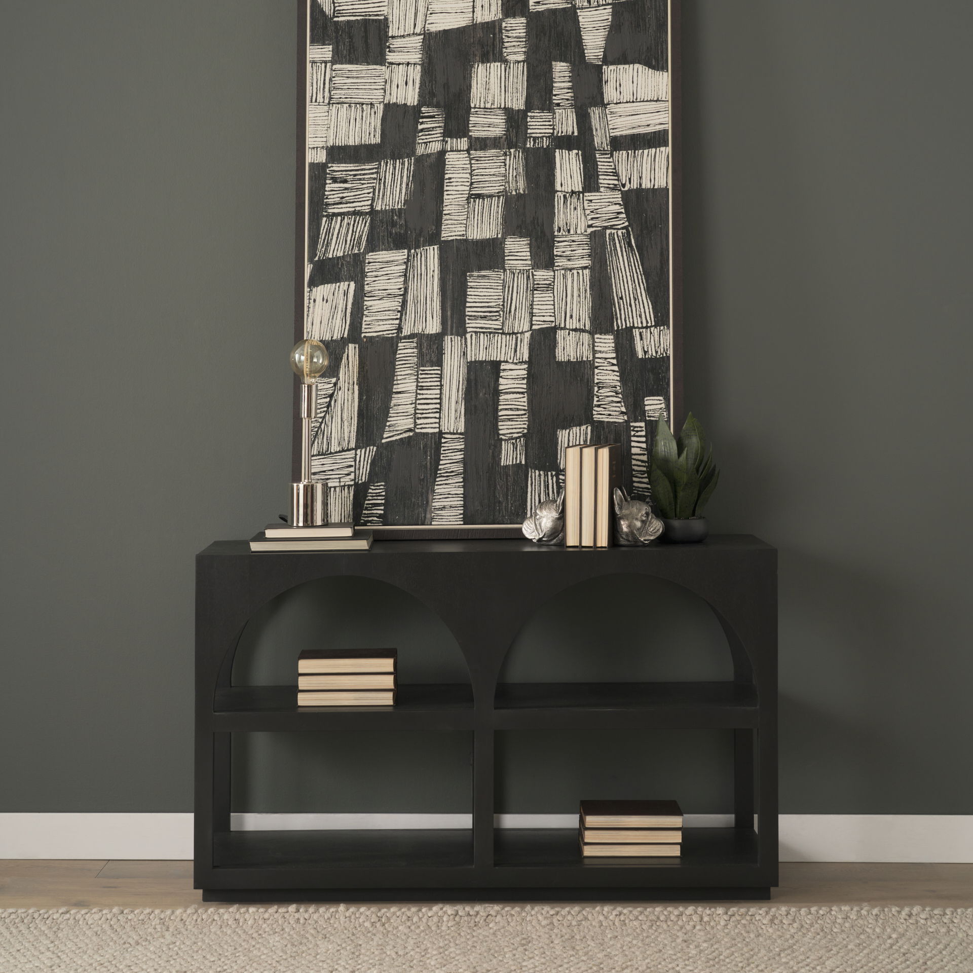 Bruno (Set of 2) 5L x 5W Silver American Bulldog Bookends, by Mercana, 4.84" length x 4.72" width x 5.51" height View 3