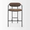 Parker Muted Brown Faux Leather with Black Metal Counter Stool thumbnail 3