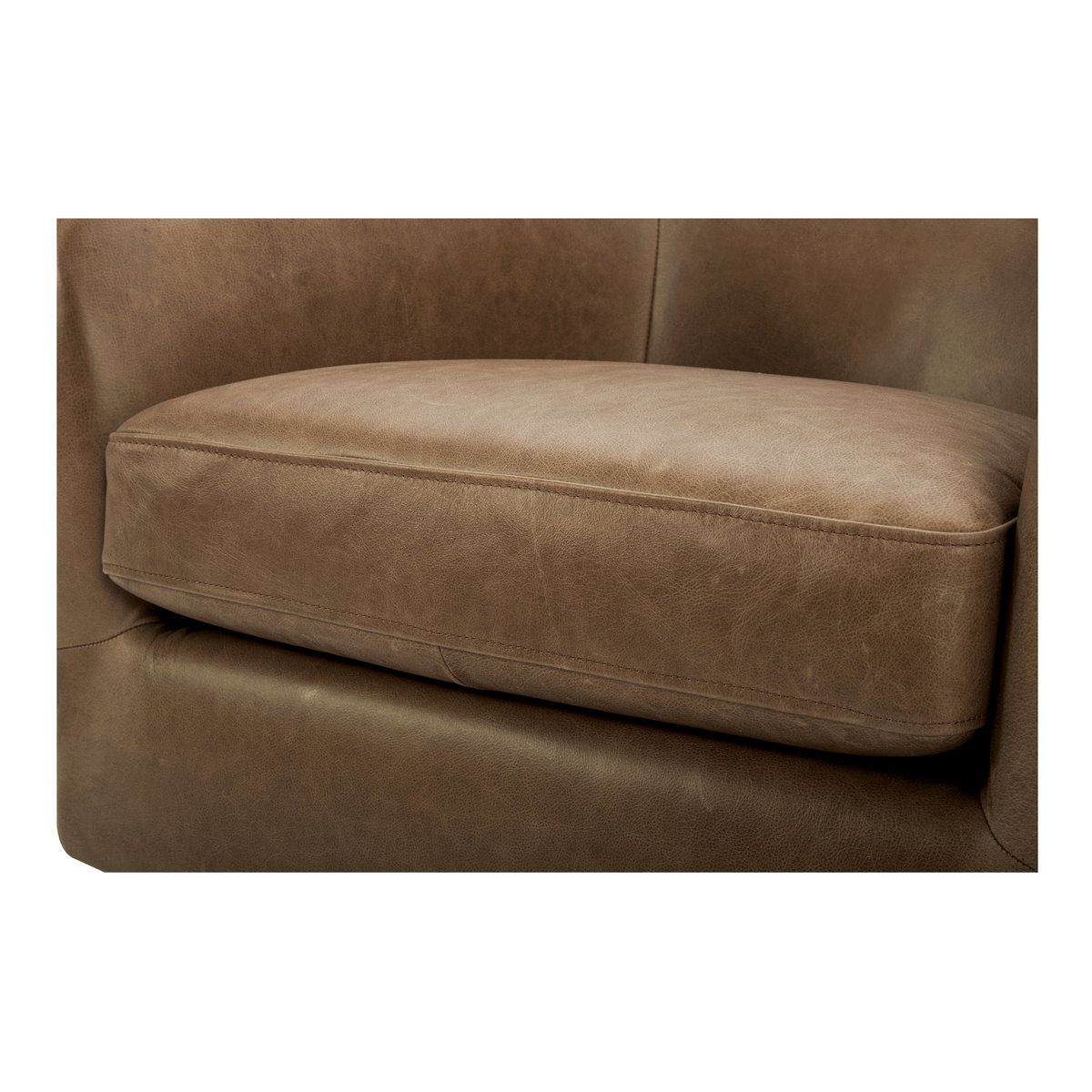 Oscy Leather Swivel Chair Tan, Accent Chair by Moe's Home, 31" width x 28.35" height x 31" depth View 7