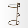 Reimer 15L x 15W Gold Round Glass Top with Metal Frame Accent Table thumbnail 4