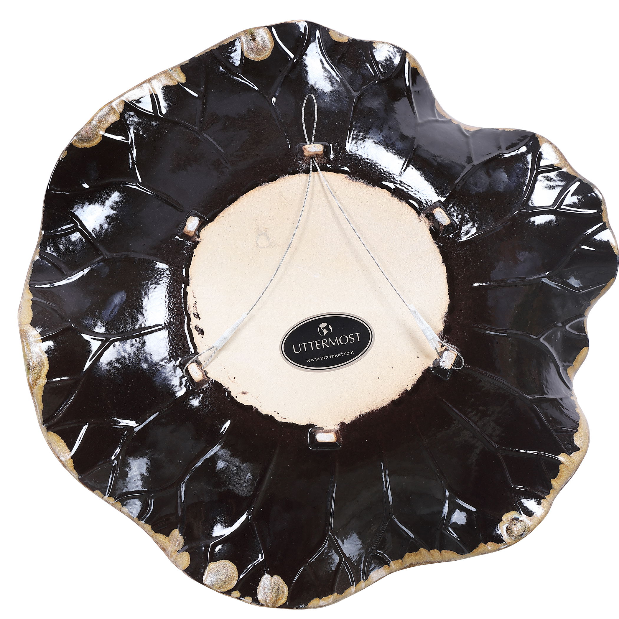 Abella Green Ceramic Wall Decor Set/3, Sculptural Wall Art by Uttermost, 17.87" width x 17.87" height x 3.87" depth View 10