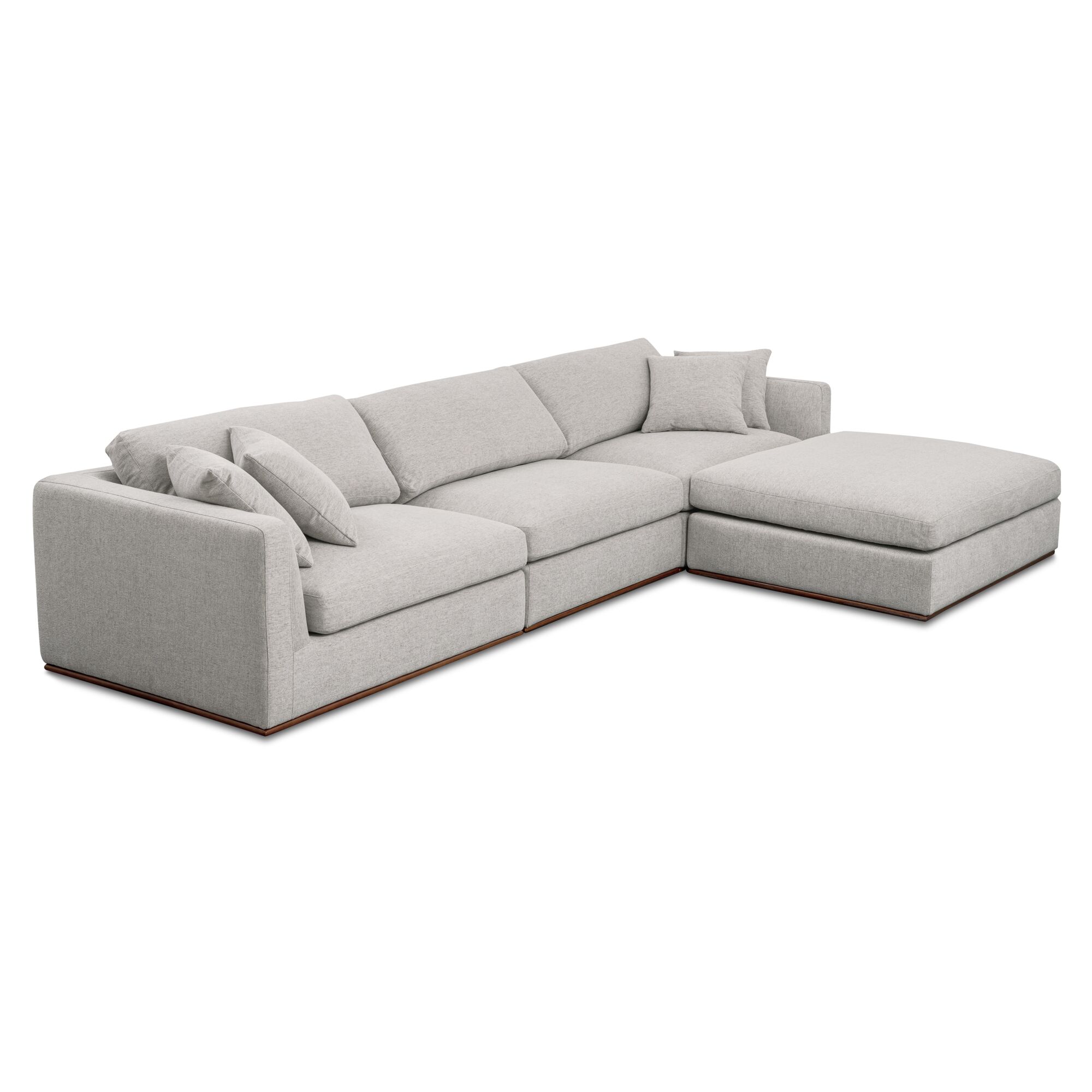 Rue Lounge Modular Sectional Flecked Grey, Sectional Sofa by Moe's Home, 136.2" width x 23.6" height x 81.8" depth View 2