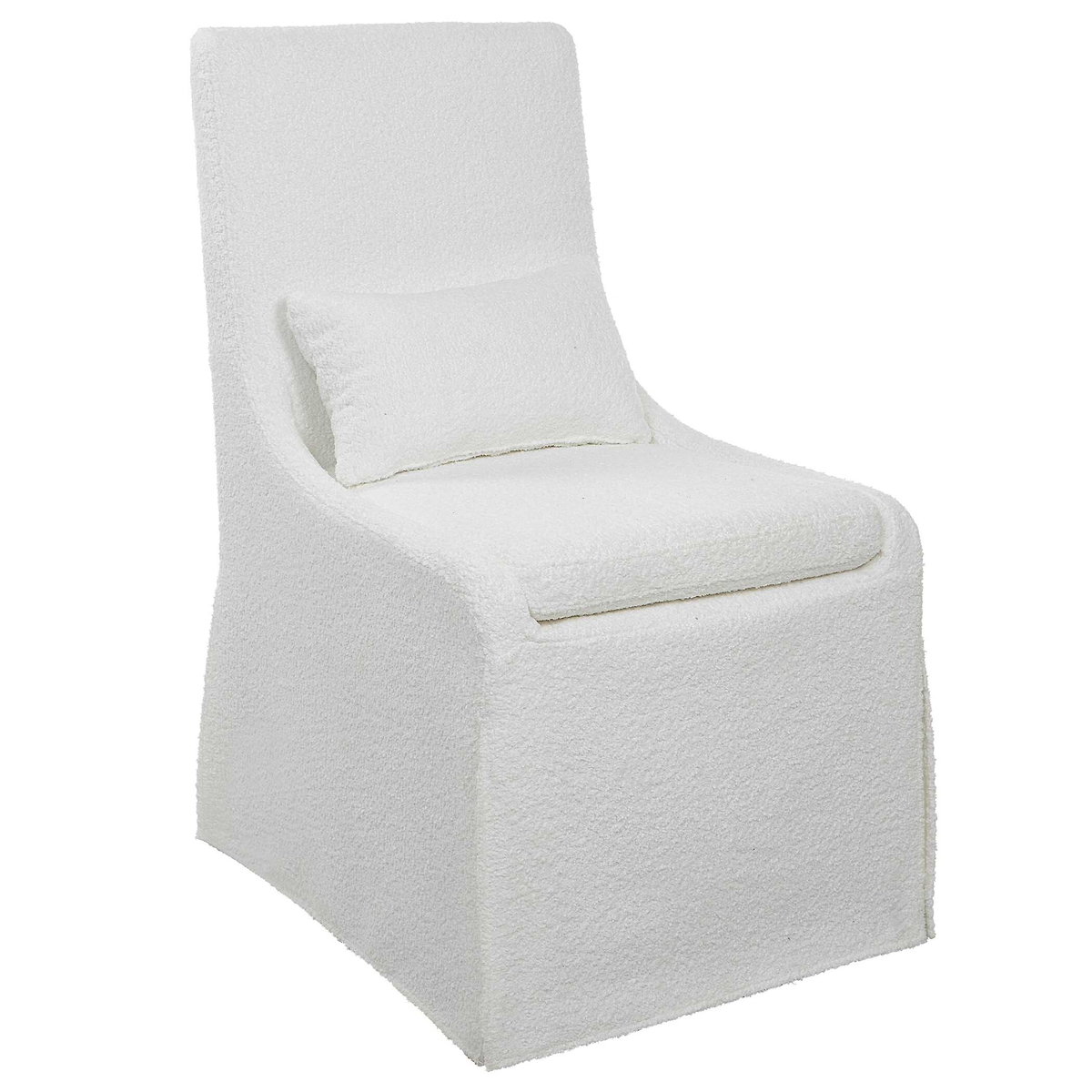 Coley White Armless Chair, Accent Chair by Uttermost, 23" width x 39.5" height x 25" depth View 5