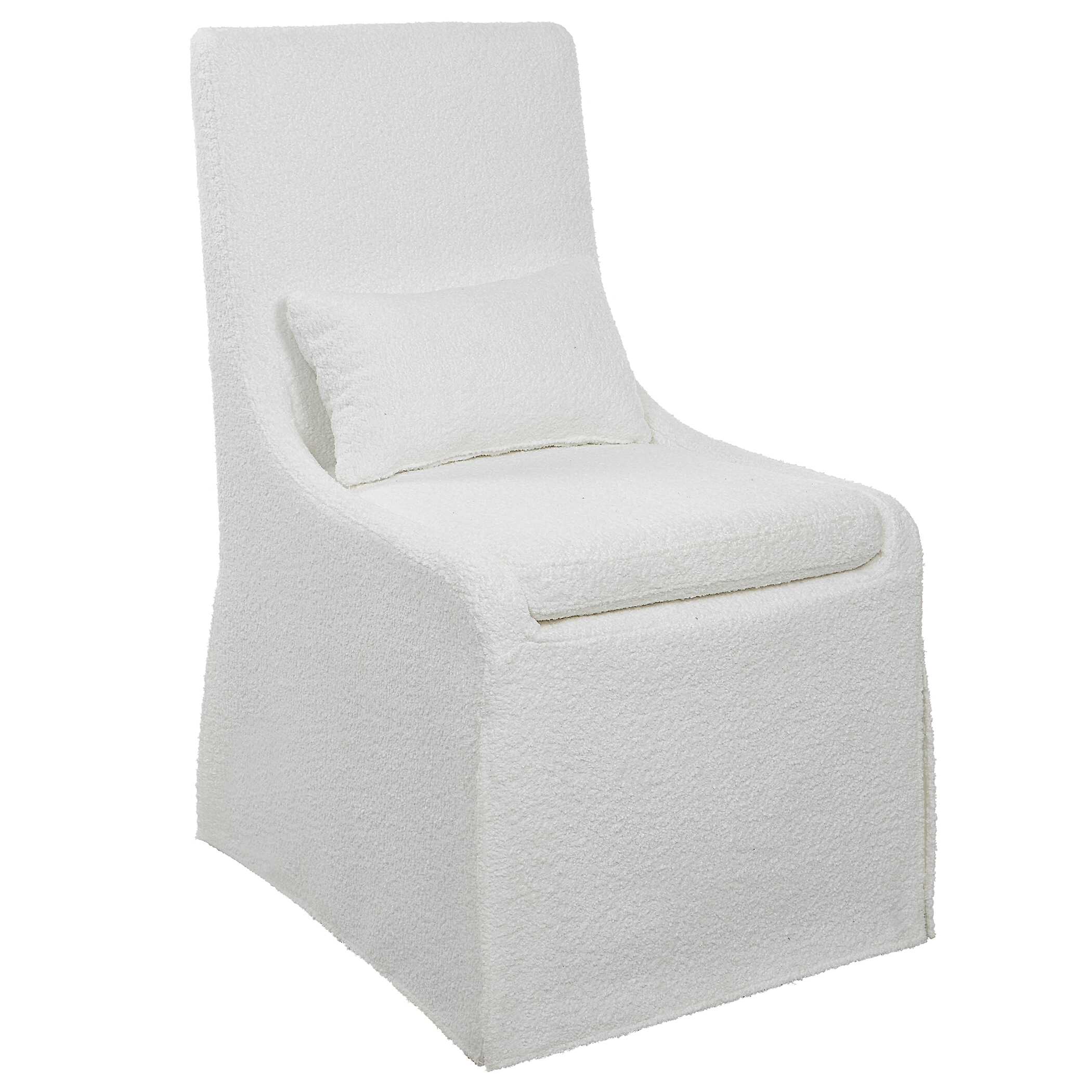 Coley White Armless Chair, Furniture by Uttermost, 23" width x 39.5" height x 25" depth View 5