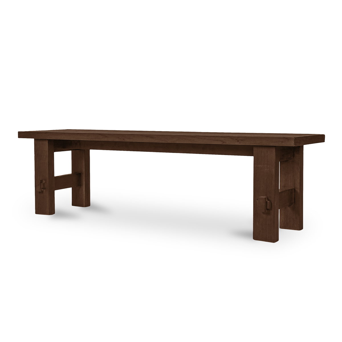 Esmond Outdoor Dining Bench Brown, Benche by Moe's Home, 64" width x 18" height x 16" depth View 2