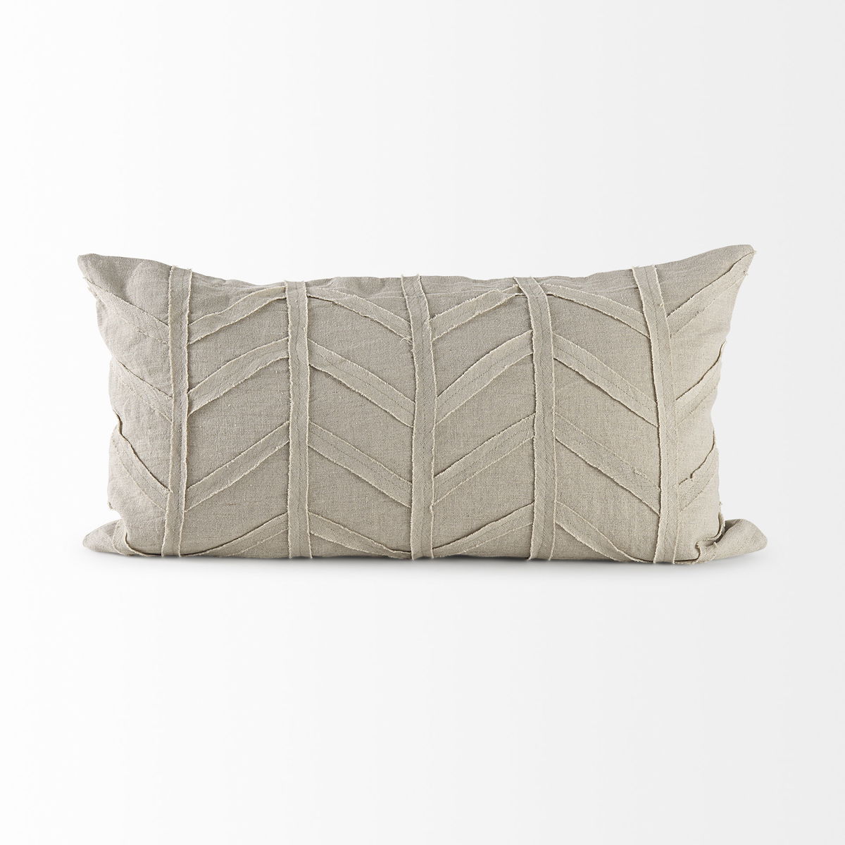 Ivivva 14x26 Beige Fabric Textured Decorative Pillow Cover, by Mercana, 14" length x 26" width x 0.2" height View 6