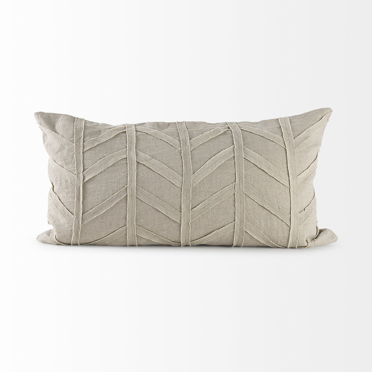 Ivivva 14x26 Beige Fabric Textured Decorative Pillow Cover, by Mercana, 14" length x 26" width x 0.2" height View 6