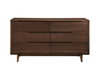 Currant Six Drawer Double Dresser, Oiled Walnut, by Greenington, 19" length x 64" width x 34.25" height thumbnail 2