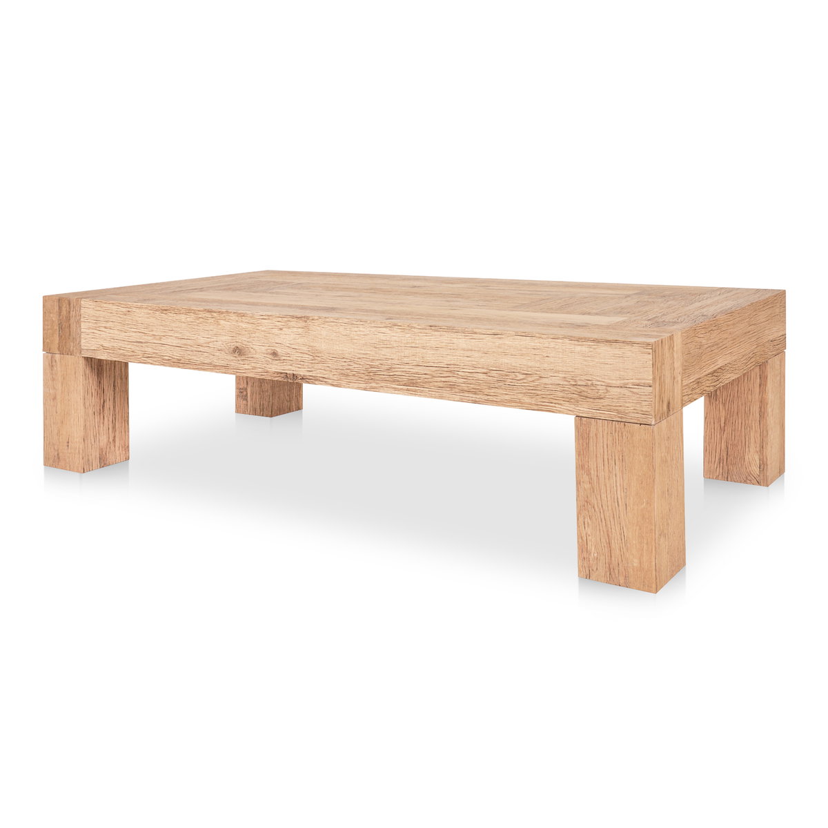 Evander Coffee Table Rectangle Aged Oak, by Moe's Home, 60" width x 16.5" height x 32" depth View 2