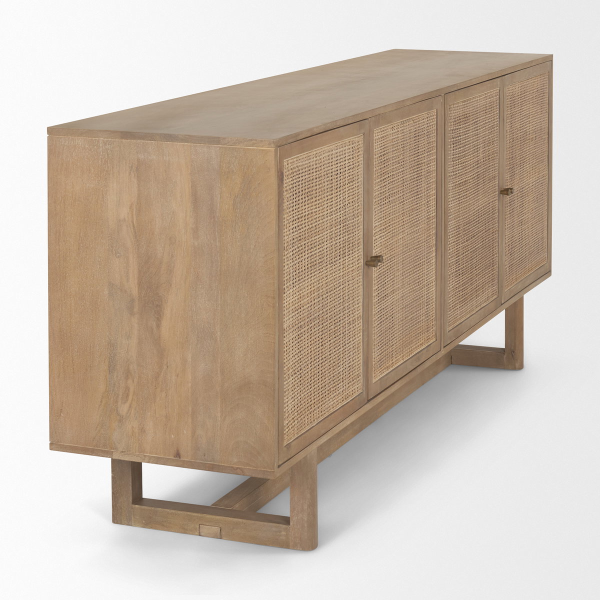 Grier 72' Light Brown Solid Wood with Cane Sideboard, Sideboards & Buffet by Mercana, 72" length x 18.75" width x 31.5" height View 7