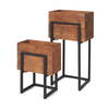 Jadine Set of 2 Medium Brown Wood with Black Metal Rectangle Frames, Planter by Mercana, 15" length x 12" width x 30" height thumbnail 1