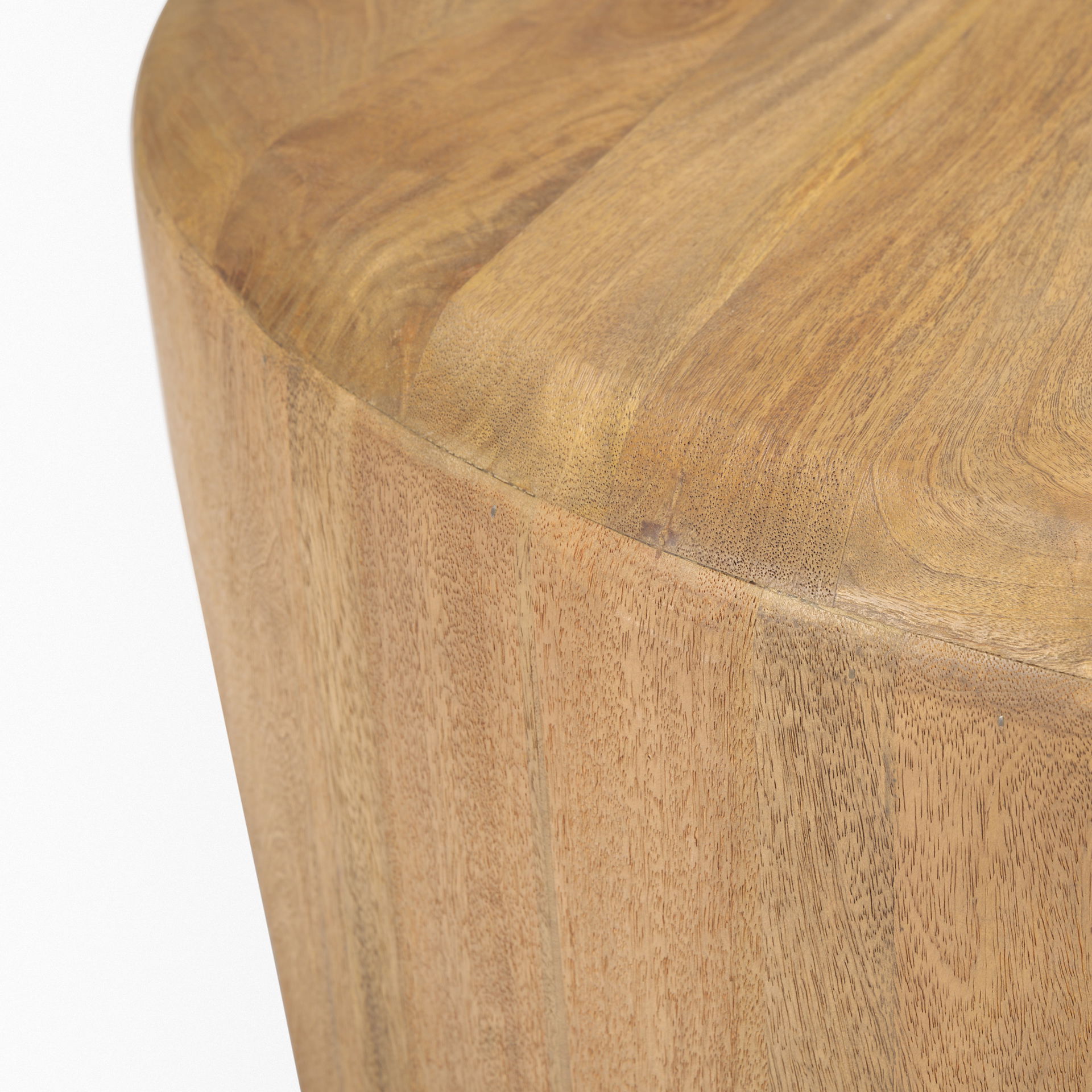 Shima Round Light Brown Wood with Arched Legs Coffee Table large image 