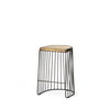 Seagram Backless 25.6in Seat Counter Stool | Brown Wood with Black Metal, Counter & Bar Stool by Mercana, 20" length x 18" width x 25.6" height thumbnail 1