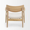 Haggen Light Brown Oak Wood with Cream Fabric Accent Chair, by Mercana, 27.56" length x 26.77" width x 28.35" height thumbnail 6