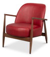 Pindar Armchair  Leather  New Rouge Red, by Sarreid, 2'7" length x 2'6" width x 2'6" height thumbnail 1