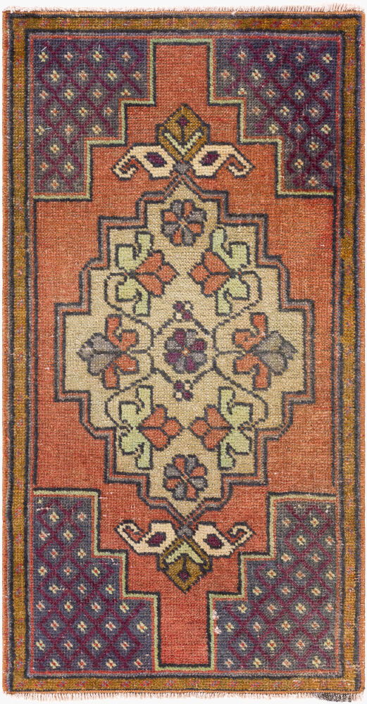 Antique One of a Kind Handmade Rug, by Surya, 3'1" length x 1'8" width