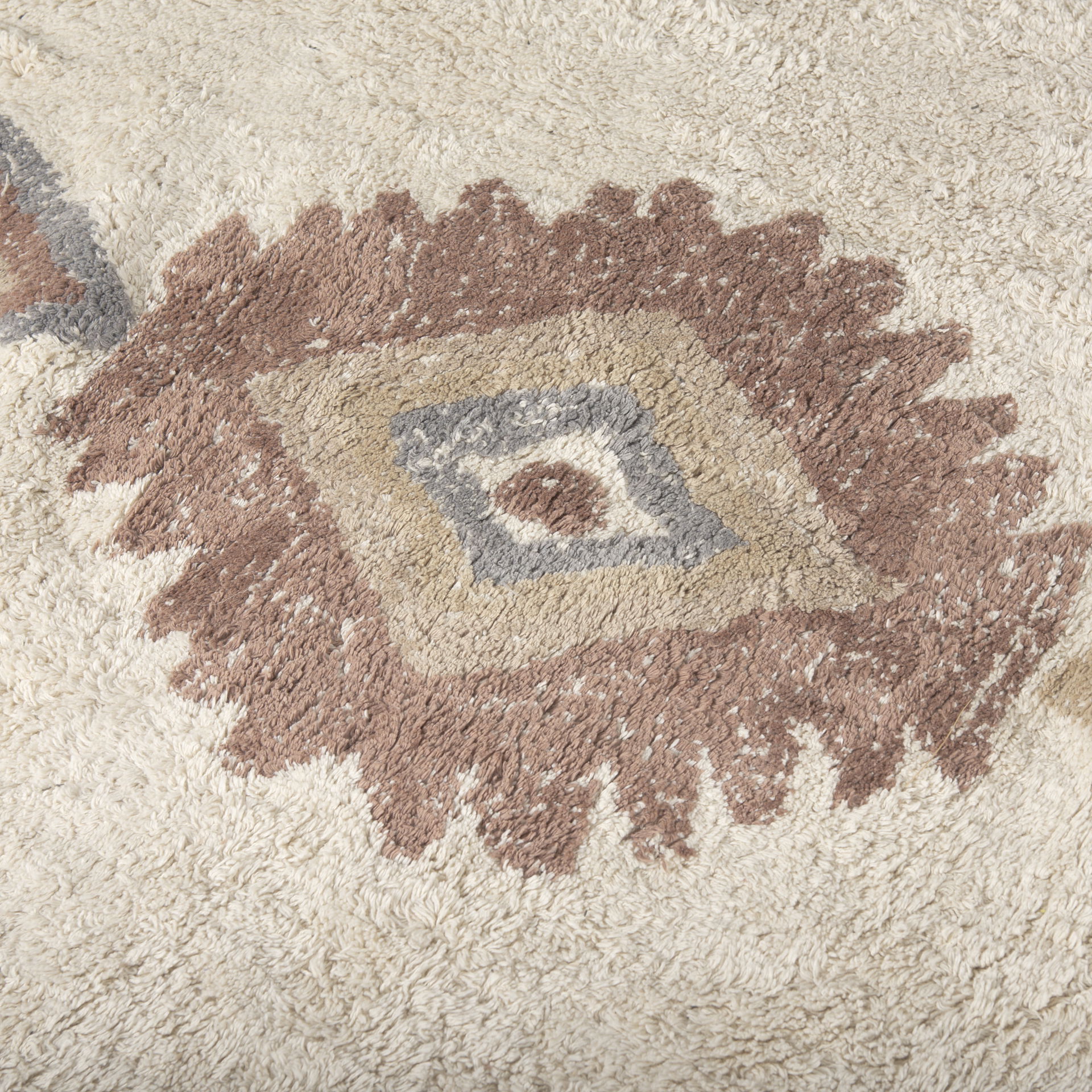 Carla 5x8 Earthy Neutrals Patterned Cotton Area Rug, by Mercana, 8' length x 5' width x 0.98" height View 7