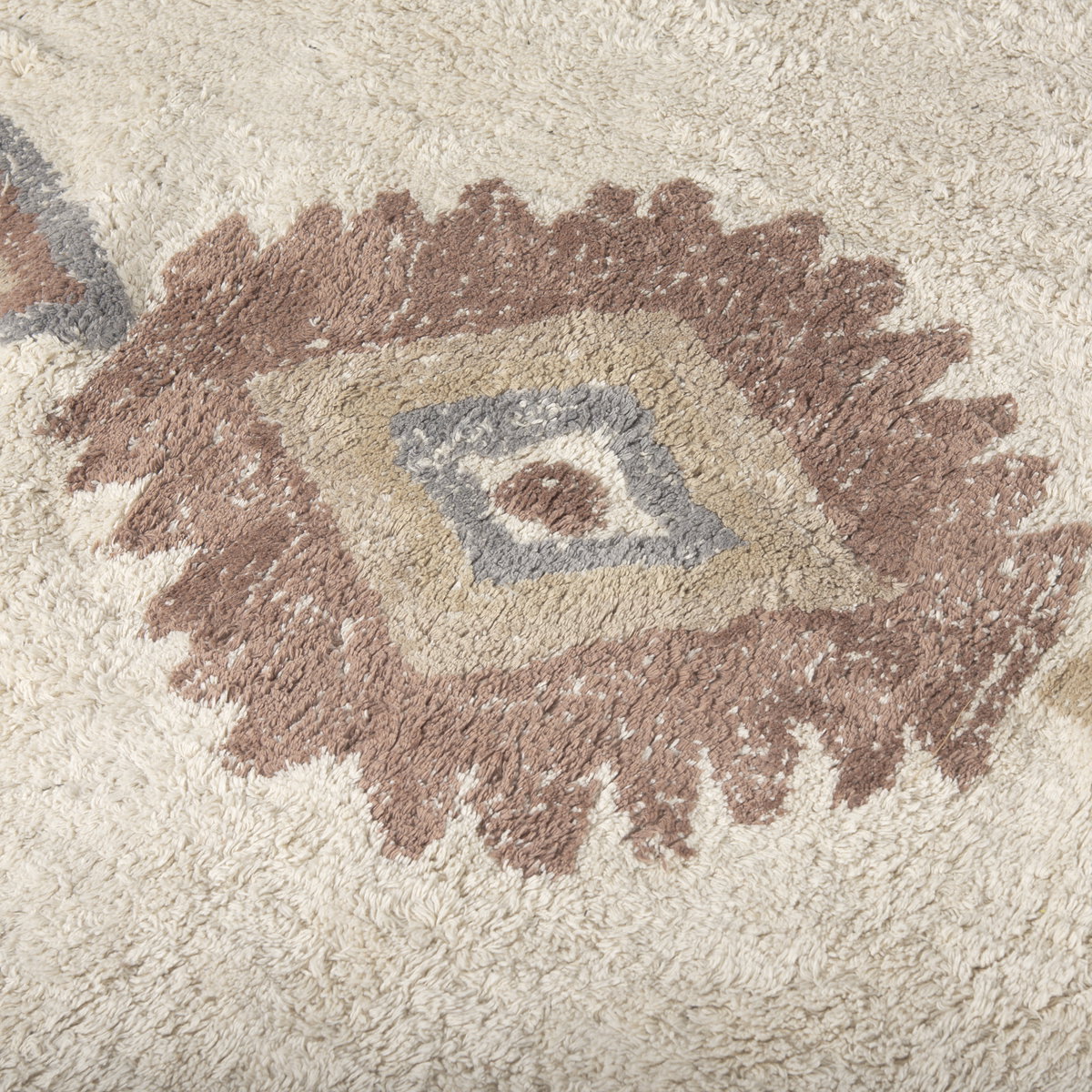 Carla 5x8 Earthy Neutrals Patterned Cotton Area Rug, by Mercana, 8' length x 5' width x 0.98" height View 7