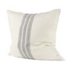 Patrice 22 x 22 Cream With Gray Stripes Decorative Pillow Cover, by Mercana, 22" length x 22" width x 0.2" height thumbnail 1