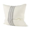 Patrice 22x22 Cream With Gray Stripes Pillow Cover, Decorative Pillow by Mercana, 22" length x 22" width x 0.2" height thumbnail 1