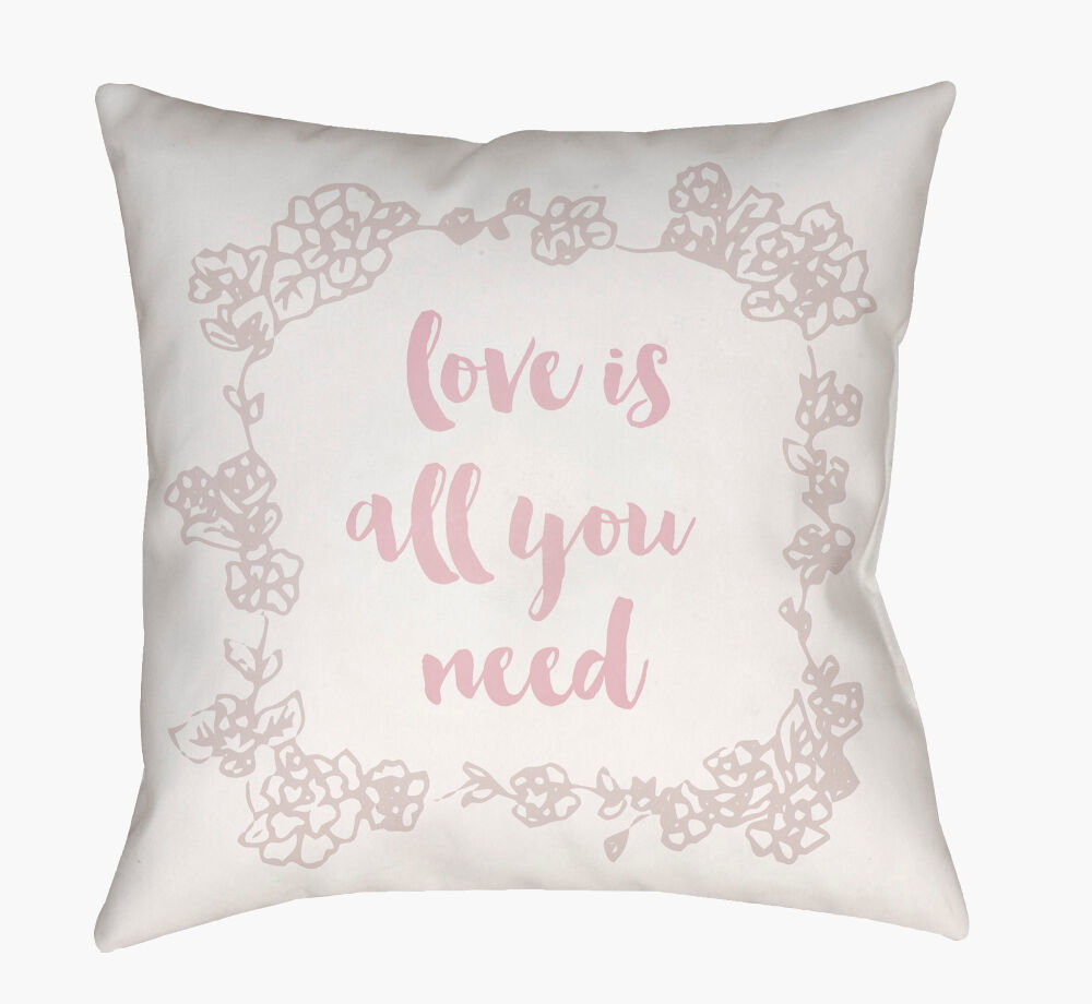 Love All You Need Accent Pillow, Decorative Pillow by Surya, 20" length x 20" width