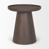 Takoda Dark Brown Wood Tapered Drum Accent Table, Side & End Table by Mercana, 19" length x 19" width x 20.5" height thumbnail 5