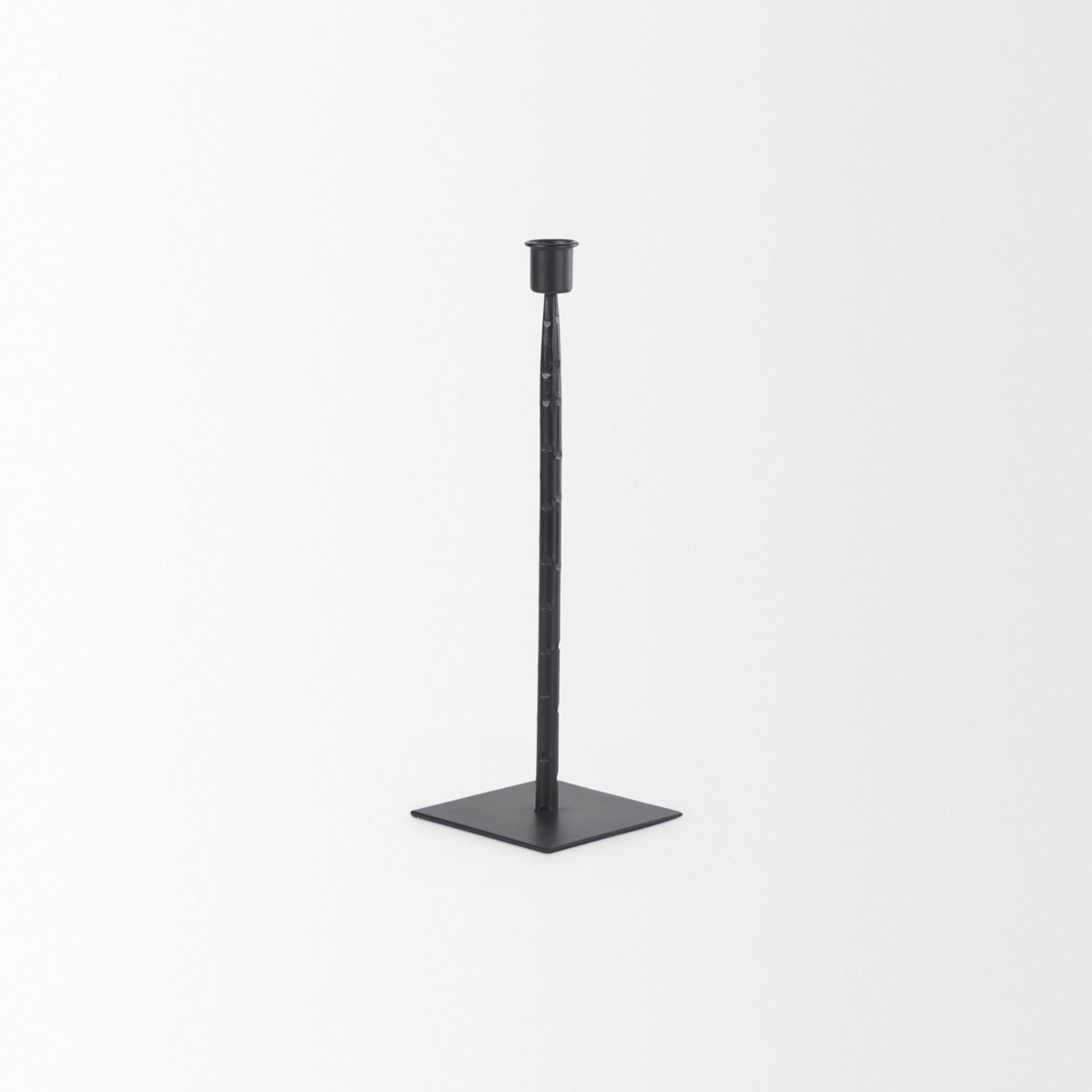 Porter  Small Black Iron Candle Holder, Candles & Candle Holder by Mercana, 4.5" length x 4.5" width x 12" height View 6