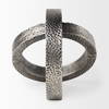 Rafiki Two Blackened Silver Hammered Finish Metal Conjoined Circles, Decorative Object by Mercana, 7.87" length x 5.91" width x 5.91" height thumbnail 5