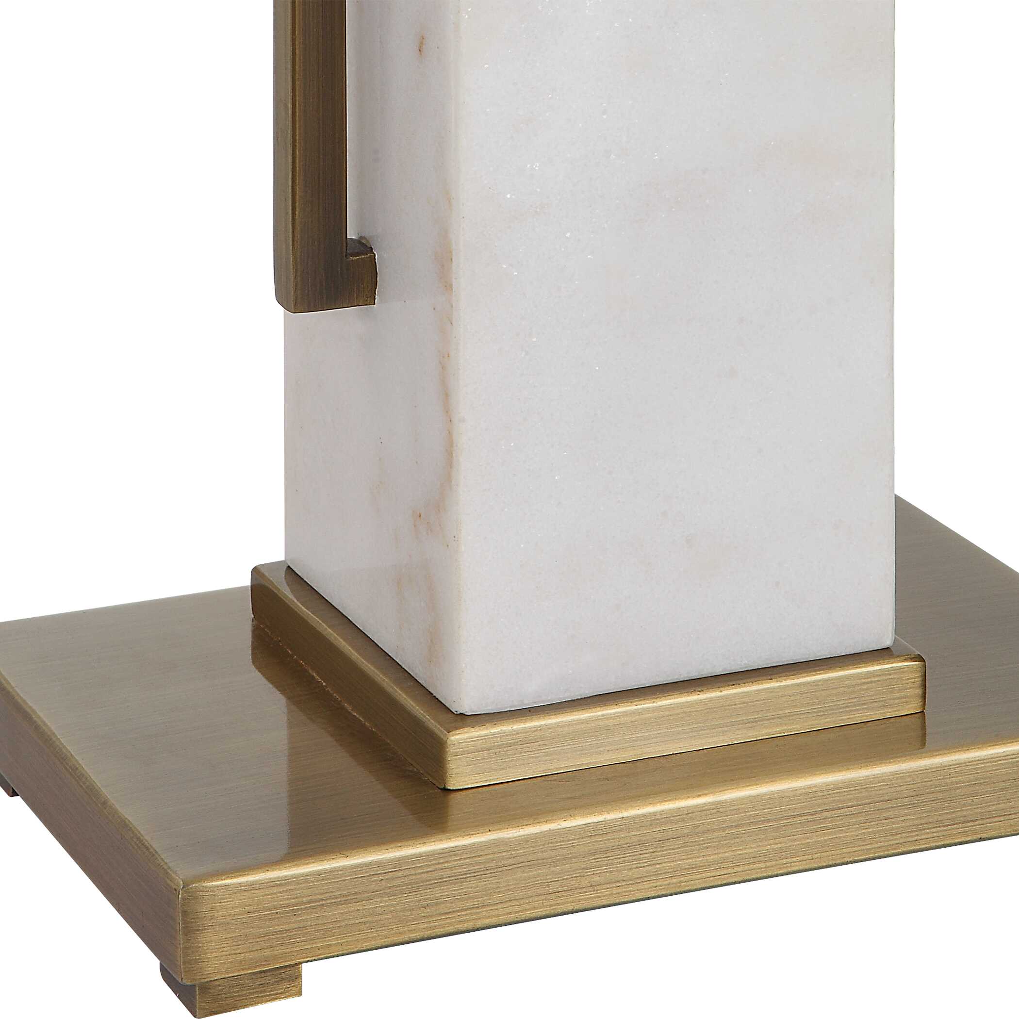 Column White Marble Table Lamp large image 