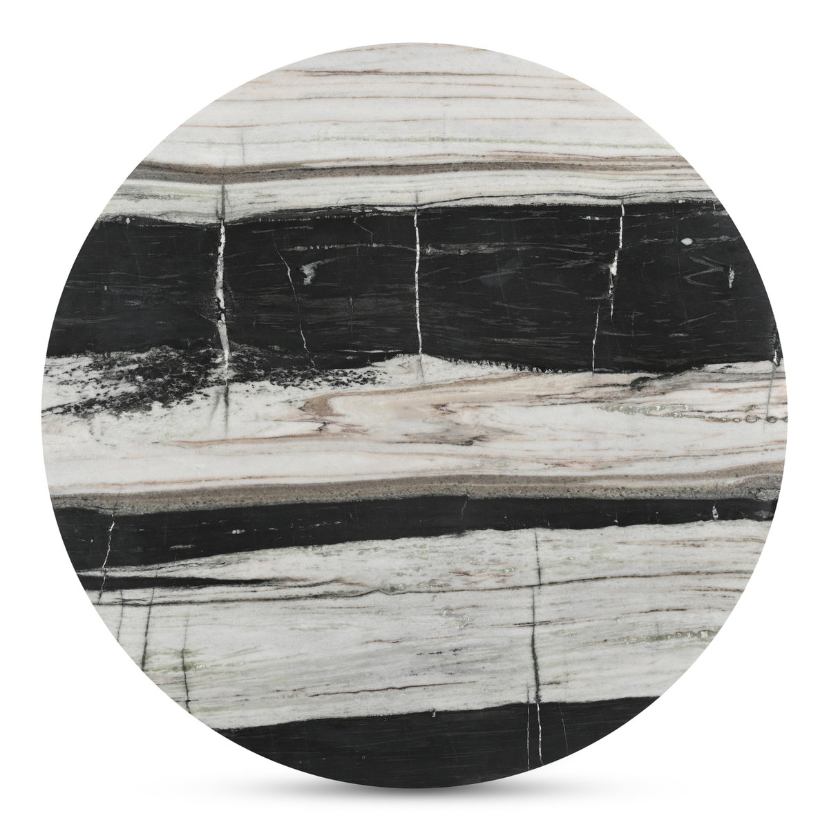 Celia Round Dining Table Panda Marble, by Moe's Home, 48" width x 30" height x 48" depth View 6